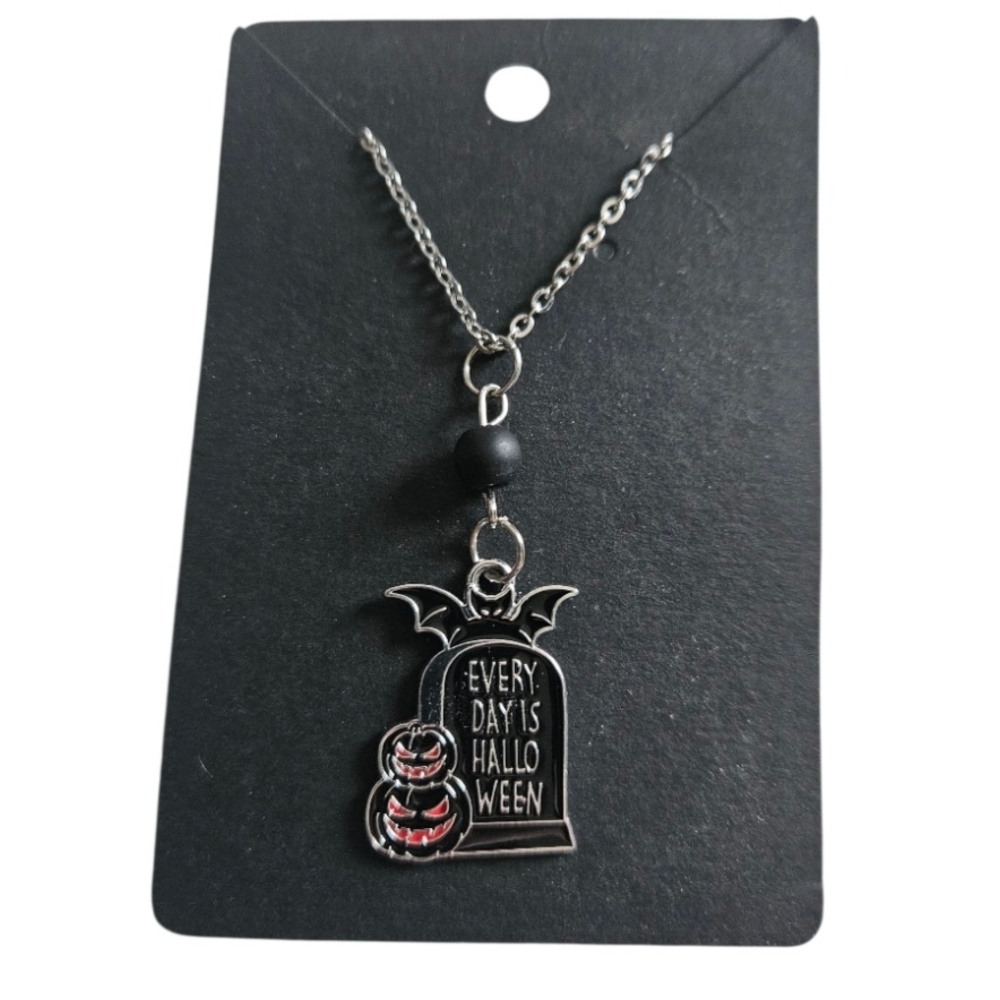 Everyday Is Halloween Silver Charm Necklace